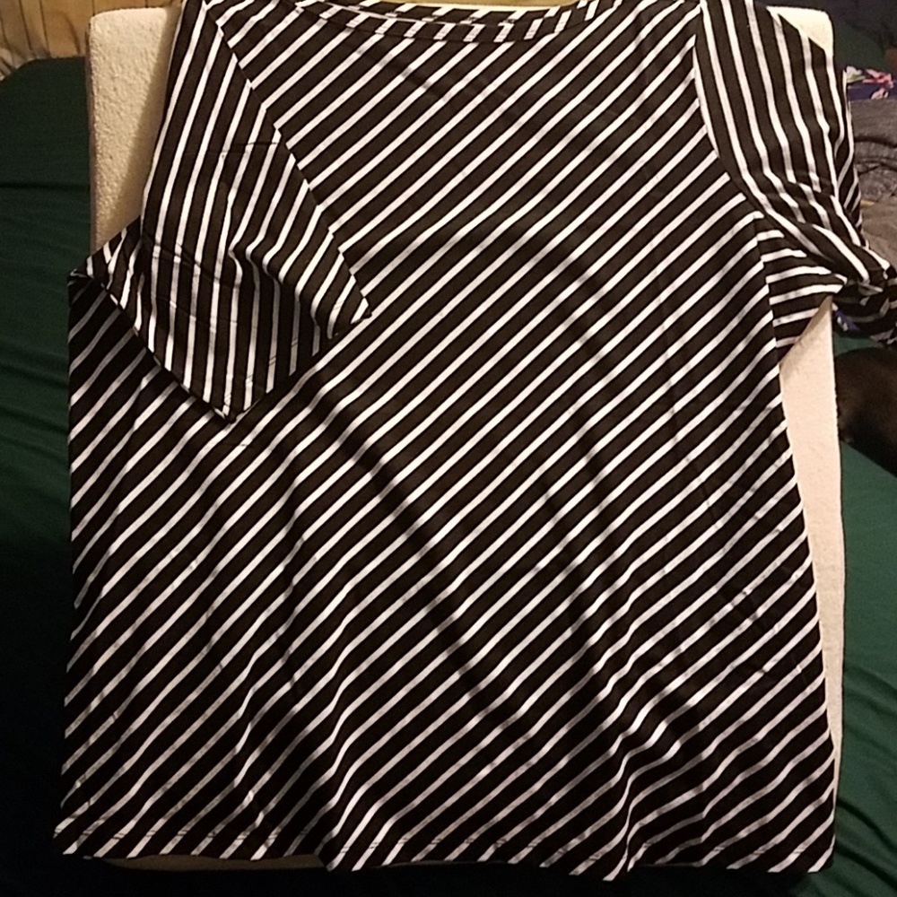 Boat neck striped shirt